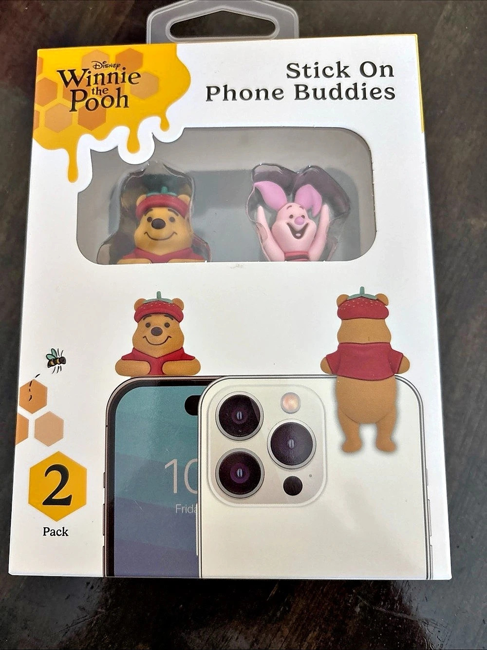 Disney Winnie the Pooh Stick On Phone Buddies Stick-On Phone Buddies 2-Pack NWT